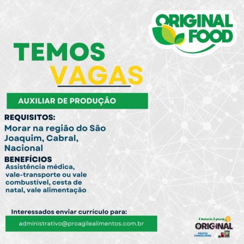 Contrata-se Auxiliar de Produção 744285