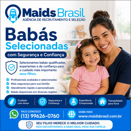 Contrate Babás em Santos e Baixada Santista – Agência Maids Brasil 782643