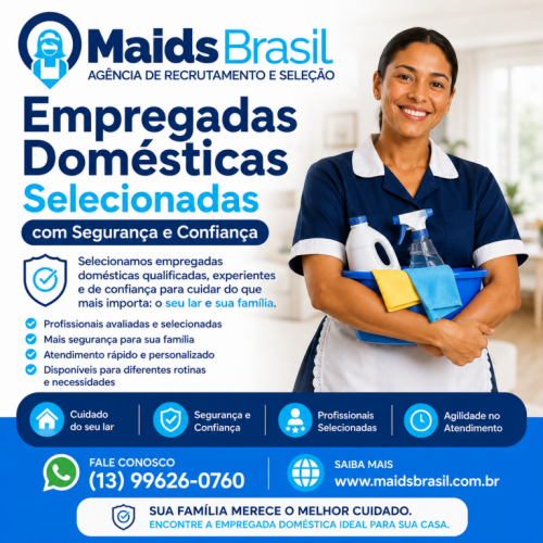Contrate Empregada Doméstica em Santos e Baixada Santista - Agência Maids Brasil 782644