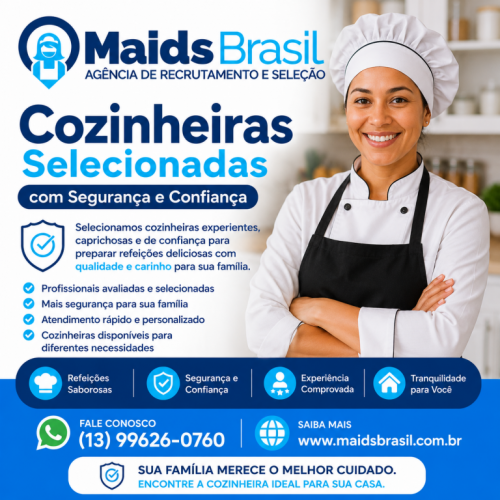 Contrate uma Cozinheira em Santos e Baixada Santista – Agência Maids Brasil 782642