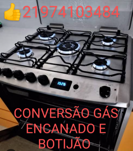 Conversão de Fogão Tijuca Rj 974103484 Gás Encanado Naturgy e Botijão Glp  705875