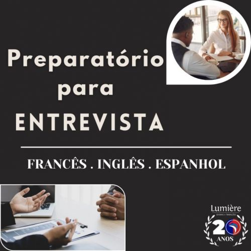 Curso preparatório para entrevista de emprego - Francês  Inglês  Espanhol - Aula online 586511