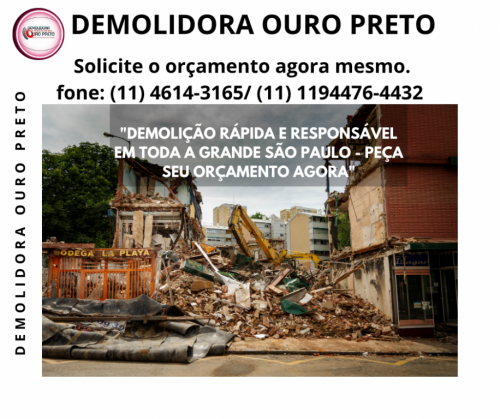 Demolidora Ouro Preto - Serviços profissionais de demolição 665988