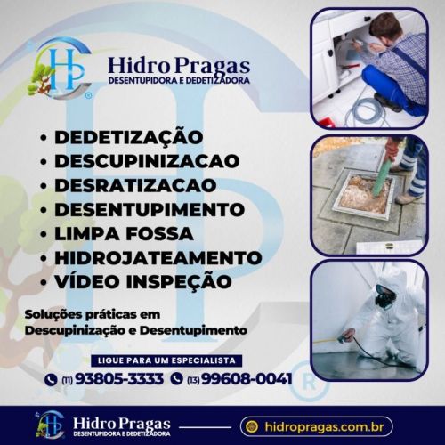 Desentupidora e Dedetizadora 24h em São Paulo e Litoral Hidro Pragas 744727