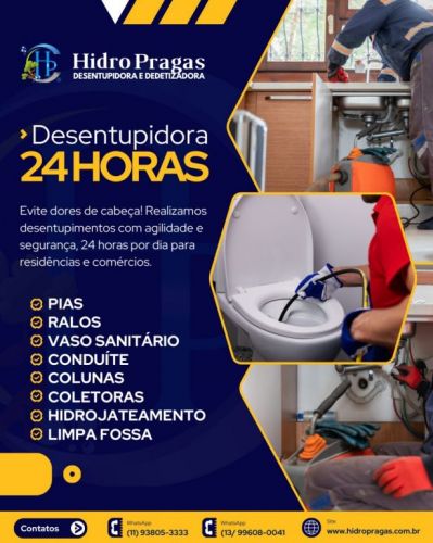 Desentupidora e Dedetizadora 24h em São Paulo e Litoral Hidro Pragas 744728