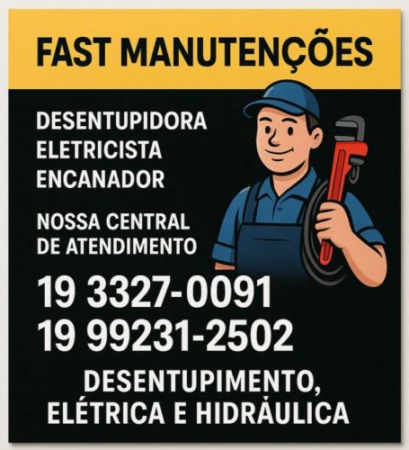 Desentupidora Eletricista Encanador em Chácara da Barra em Campinas - Fast Manutenções 761387
