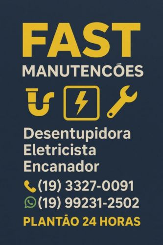 Desentupidora Eletricista Encanador no Jardim Aurélia em Campinas - 19-3327-0091 Fast Manutenções 761389