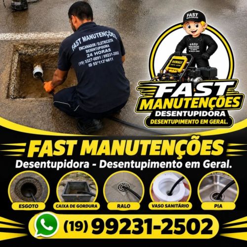 Desentupidora em Campinas e Região 19-99231-2502 Fast Manutenções - Serviço de Desentupimento em Geral. 788285