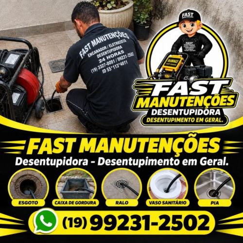 Desentupidora em Campinas e Região 19-99231-2502 Fast Manutenções - Serviço de Desentupimento em Geral. 788286