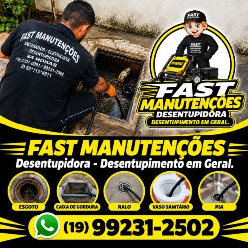 Desentupidora em Campinas e Região 19-99231-2502 Fast Manutenções - Serviço de Desentupimento em Geral. 788288