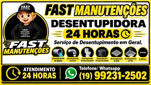 Desentupidora no Chácara da Barra em Campinas 19-99231-2502 Desentupidora Fast Manutenções  788184