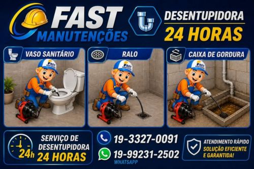 Desentupidora no Jardim Nova Europa em Campinas 19-99231-2502 Desentupidora Fast Manutenções Campinas. 779043