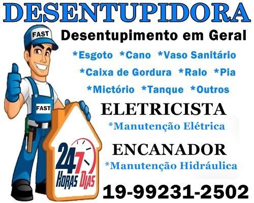 Desentupidora eletricista encanador em Jardim Aurélia em Campinas 19-99231-2502 700482
