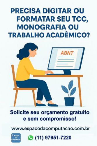 Digitação e Formatação Abnt de Tcc Monografia Artigo e Trabalhos Acadêmicos 770446 Digitação e Formatação Abnt de Tcc Monografia Artigo e Trabalhos Acadêmicos 770446