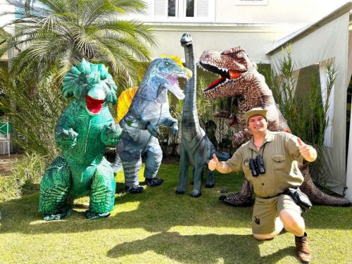 Dinossauros personagens vivos Festa Trex  736923