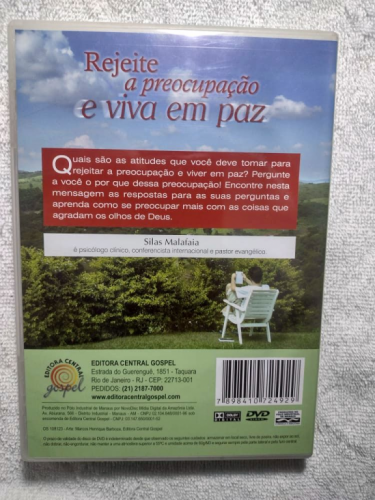 Dvd Pregação Pastor Silas Malafaia: Rejeite a Preocupação e viva em Paz 784288