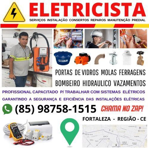 Eletricista - Bombeiro Hidraulico  24hs   Disk.85 98758-1515 762154