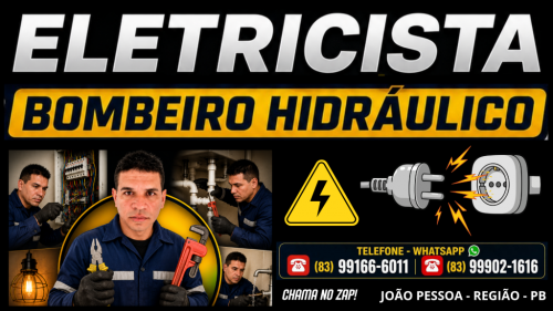 Eletricista  Bombeiro  Hidraulico   Consertos  Manutenção  João  Pessoa  83 99902-1616  83 99166-6011 779247