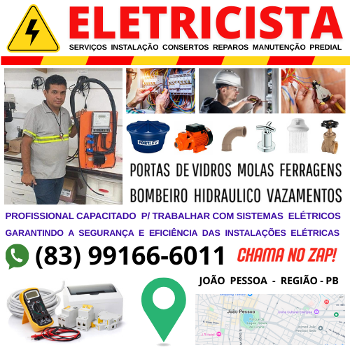 Eletricista  Bombeiro  Hidraulico  João  Pessoa  83 99166-6011 759795