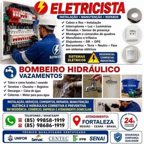 Eletricista Bomveiro Hidraulico Serviços Fortaleza 24 Horas 787063 Eletricista Bomveiro Hidraulico Serviços Fortaleza 24 Horas 787063