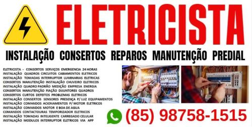 Eletricista  Consertos  Fortaleza  24hs 85 98758-1515 754739