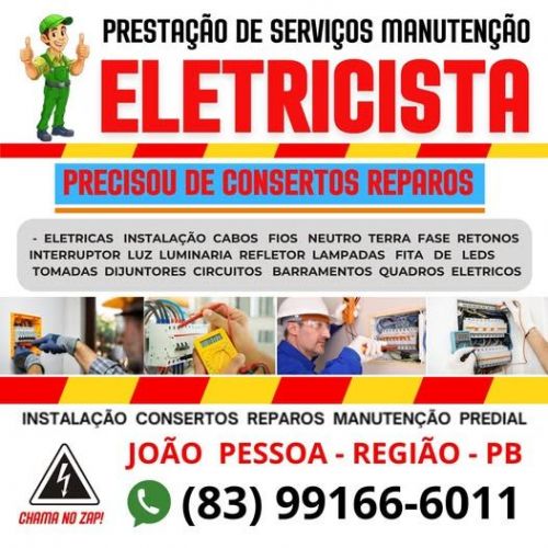 Eletricista   Consertos  João  Pessoa  24 - Horas   83 99166-6011 759799