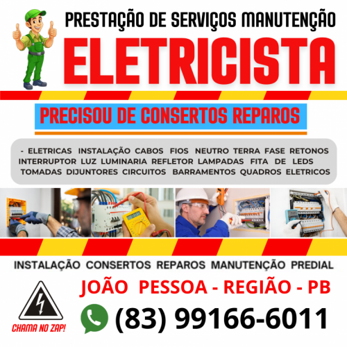 Eletricista   Manutenção  João  Pessoa  83 99166-6011 754458