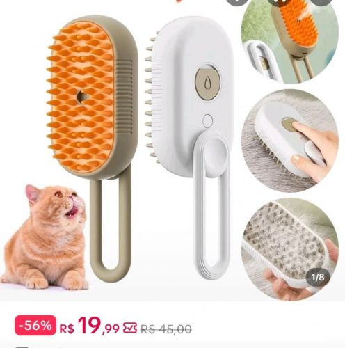 Escova a Vapor 3 em 1: o Fim dos Pelos Pela Casa e o Spa que Seu Pet Merece 782921
