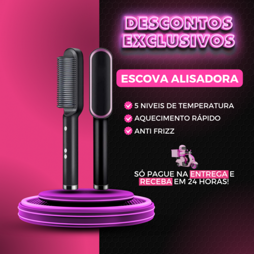 Escova Alisadora 3 em 1 - Pague Só Na Entrega 752259