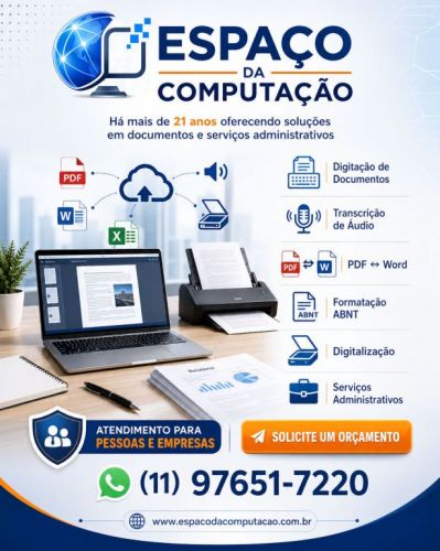 Espaço da Computação – Soluções em digitação documentos e serviços administrativos 785443