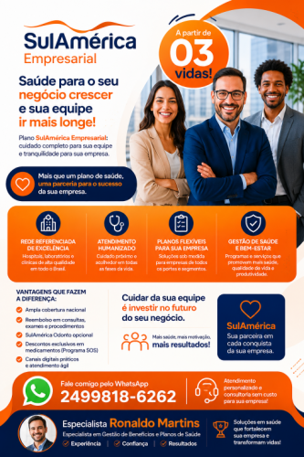 Especialista em vendas de Planos de saúde em Vr 24 99818-6262 781724 Especialista em vendas de Planos de saúde em Vr 24 99818-6262 781724