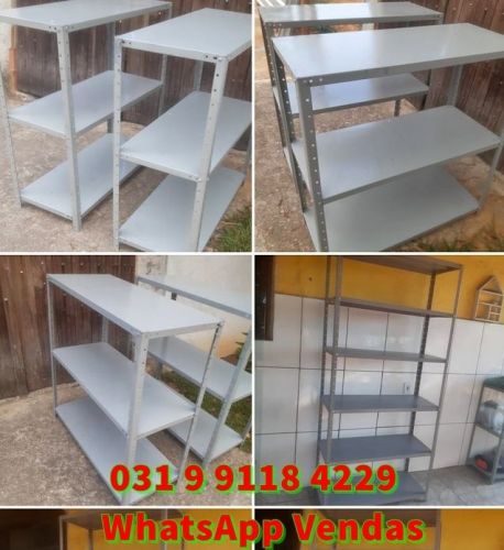 Estante de 1 Metro de Altura Funda 40cm de Profundidade com 3 Divisórias - Frete Grátis em Bh Mg 755957