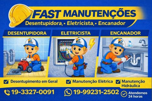 Fast Manutenções em Campinas 19-99231-2502 Desentupidora em Campinas Eletricista em Campinas Encanador em Campinas 777769