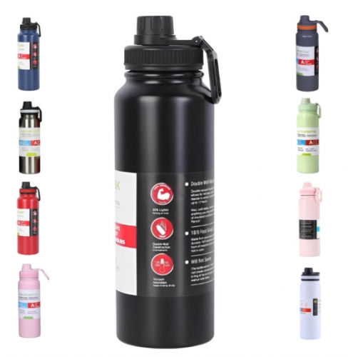 Garrafa De Agua Termica Gelada 800ml Em Aço Inox Antivazamento Com Infusor Com Alça Agua Quente ou Fria Para Academia Treino Caminhada Preta acesse esse. link https:amzn.to48qhorv 762343