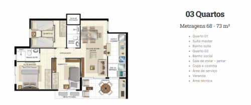 Giullia Residenziale Apartamento com Suite e Varanda Gourmet de 3qts Planalto Manaus 704925