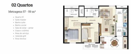 Giullia Residenziale Apartamento com Suite e Varanda Gourmet de 3qts Planalto Manaus 704926