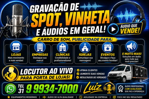 gravaçao de spot para carro de som  785765