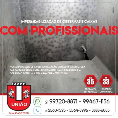 Impermeabilização caixas de água e cisternas na região do Rio de Janeiro 598085