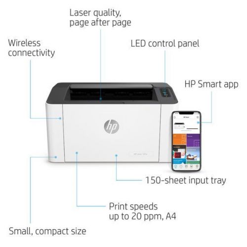 Impressora Hp Laser 107w Tecnologia de impressão Laser Wi-fi. Impressora para Pequenas e médias empresas. Conectividade:usb 2.0 de alta velocidade 4zb78a 770018 Impressora Hp Laser 107w Tecnologia de impressão Laser Wi-fi. Impressora para Pequenas e médias empresas. Conectividade:usb 2.0 de alta velocidade 4zb78a 770018
