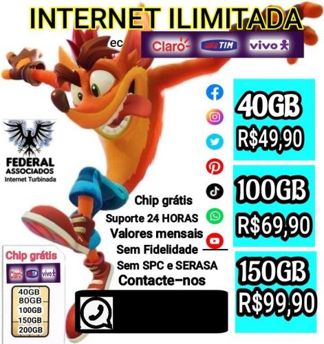 Internet 4g e 5g com ligações ilimitadas 772445