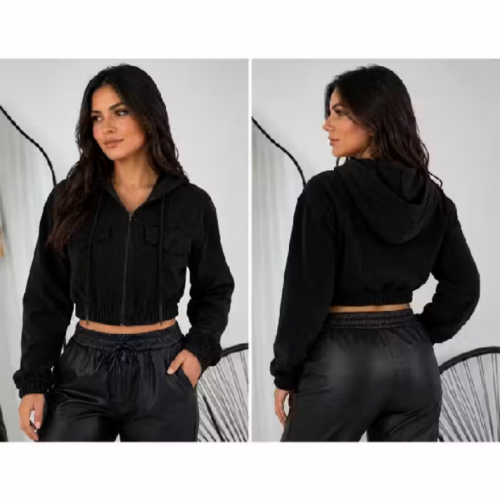 Jaqueta feminina cotelê cropped 782802