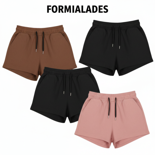 Kit 2 Short Feminino Short curto canelado Leve e soltinho Malha canelada Academia 765910