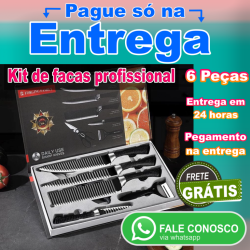 Kit 6 Facas Antiaderente – entrega rápida e pague só na entrega 770590