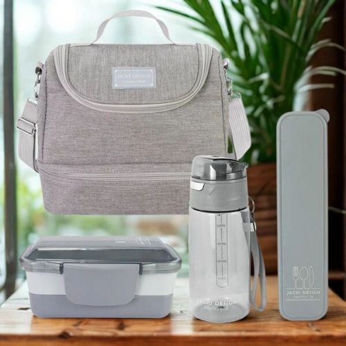 Kit Bolsa Térmica Pote Marmita 950ml Garrafa 550ml e Porta Talheres Joy 758580 Kit Bolsa Térmica Pote Marmita 950ml Garrafa 550ml e Porta Talheres Joy 758580