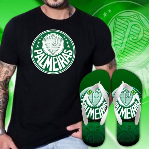 Kit Chinelo  Camiseta Time Palmeiras Combo Exclusivo Verdão 754992