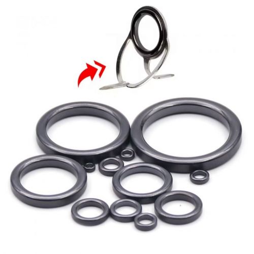Kit com 12pcs Anéis de Cerâmica para Reparo de Passadores de Vara de Pesca 780481