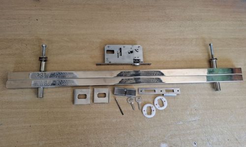 Kit Fechadura Pado Rolete cx 55mm  Puxador Cromado Quadrado  769003