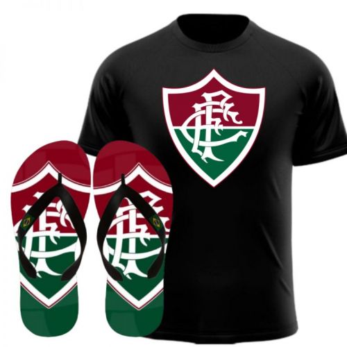 Kit Masculino Chinelo  Camiseta Time Fluminense Super Combo 754993