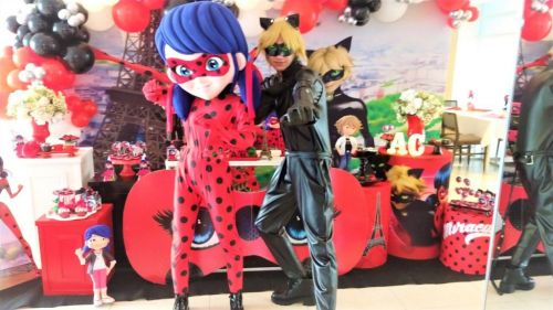 Ladybug e Catnoir personagens vivos cover Festa 738671