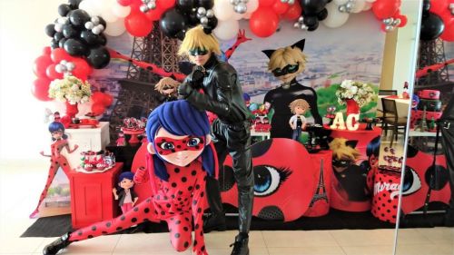 Ladybug e Catnoir personagens vivos cover Festa 738676